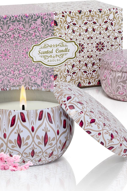 2 Pack Scented Candles, 2.5 Oz Aromatherapy Candles for Home Scented, Natural So