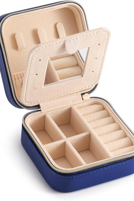 Plush Velvet Travel Jewelry Case Organizer, Small Travel Jewelry Box,Portable Je