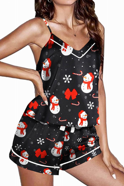 Pajamas for Women Set Silk Satin Pjs Sexy Lingerie Sleepwear Cami Shorts Set Sum