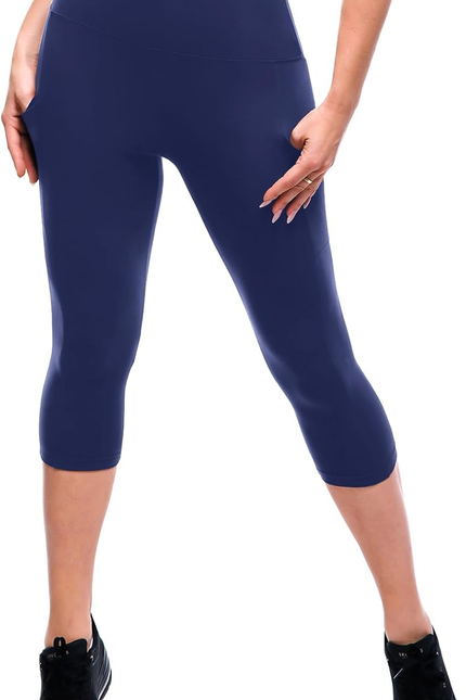 SINOPHANT High Waisted Leggings with Pockets Women, Full Length Capri Buttery So