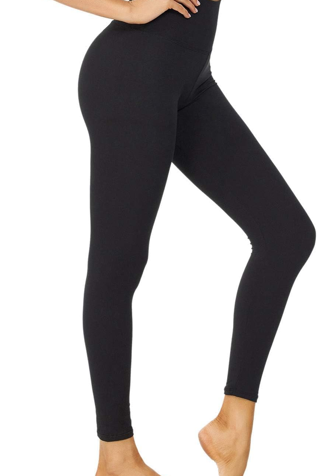 High Waisted Leggings for Women - Black Tummy Control Compression Soft Yoga Pant