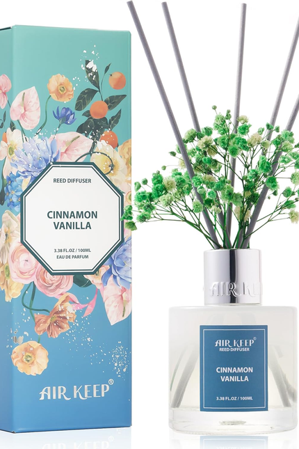 Airkeep Reed Diffuser Set,3.38 Fl Oz (100 Ml) - Clean Linen Oil Diffusers with 8