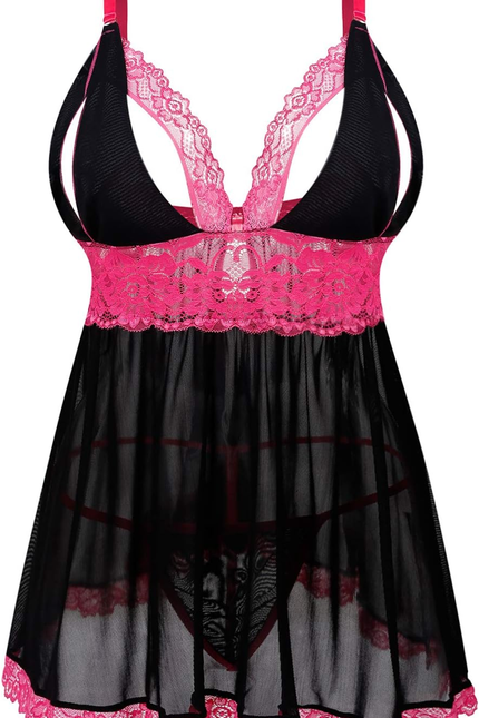 Women plus Size Lingerie Set Sexy Lace Babydoll Lingerie Dress Chemise Sleepwear