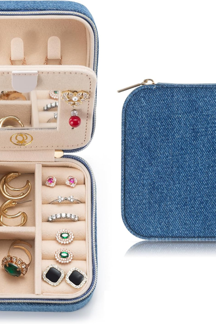 Plush Velvet Travel Jewelry Case, Travel Jewelry Organizer, Jewelry Travel Case,