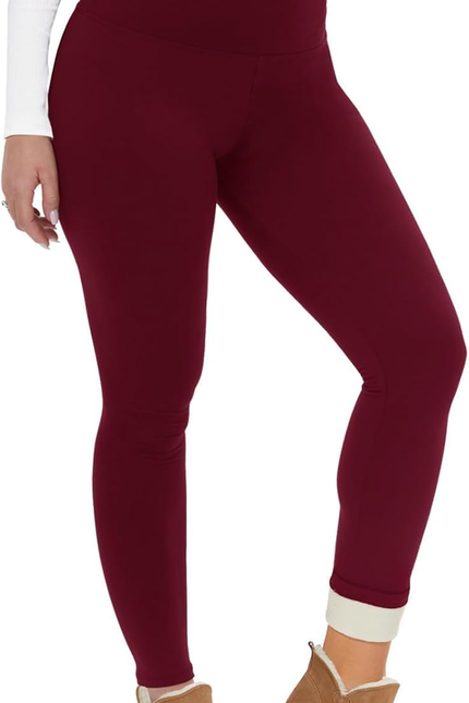 CAMPSNAIL Fleece Lined Leggings Women - Thick Soft High Waisted Black Tummy Cont