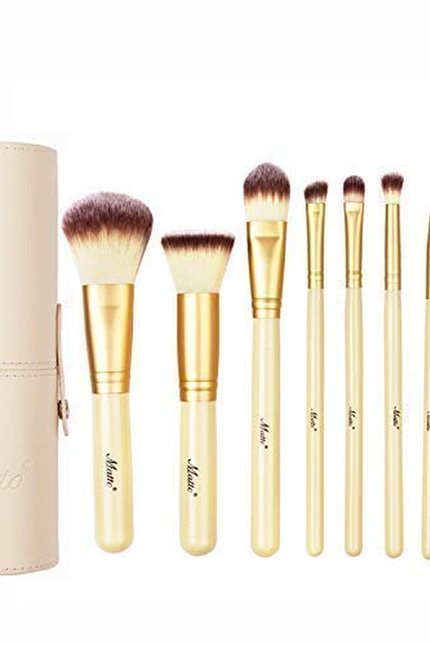 Matto Makeup Brushes 10-Piece Golden Makeup Brush Set with Foundation Powder Min