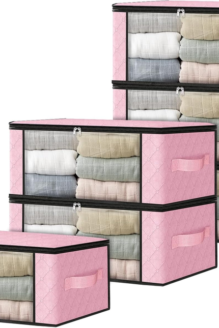 3-Pack Foldable Storage Bags – 35L Clothes, Bedding & Toy Organizer with Handles