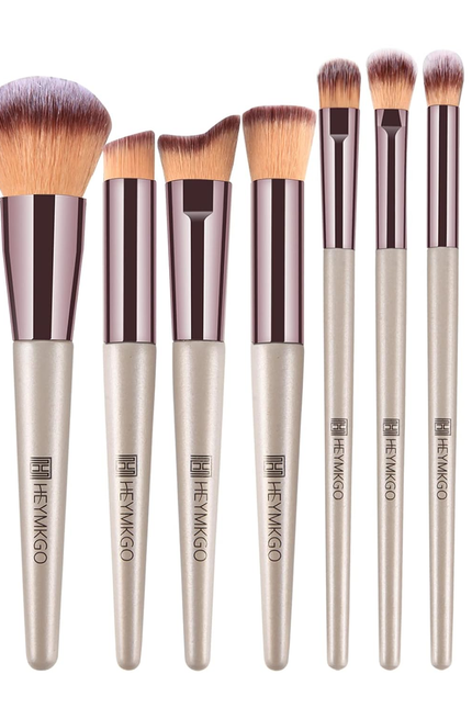 Makeup Brushes Set, HEYMKGO Portable Makeup Brush Set Professional Champagne Gol