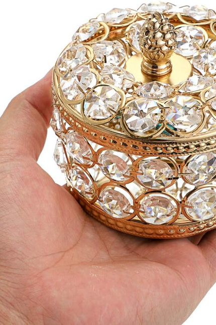 Crystal Mirrored Jewelry Box Jewelry Trinket Organizer Box Home Decor Ring Earri