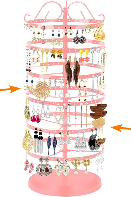 360 Rotating Earring Holder Organizer Stand,5 Tiers Acrylic Jewelry Organizers a