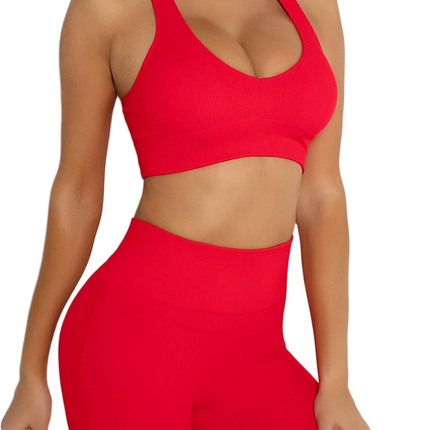 Workout Sets Two Piece Outfits for Women Clothes Gym Yoga Seamless Racerback Spo