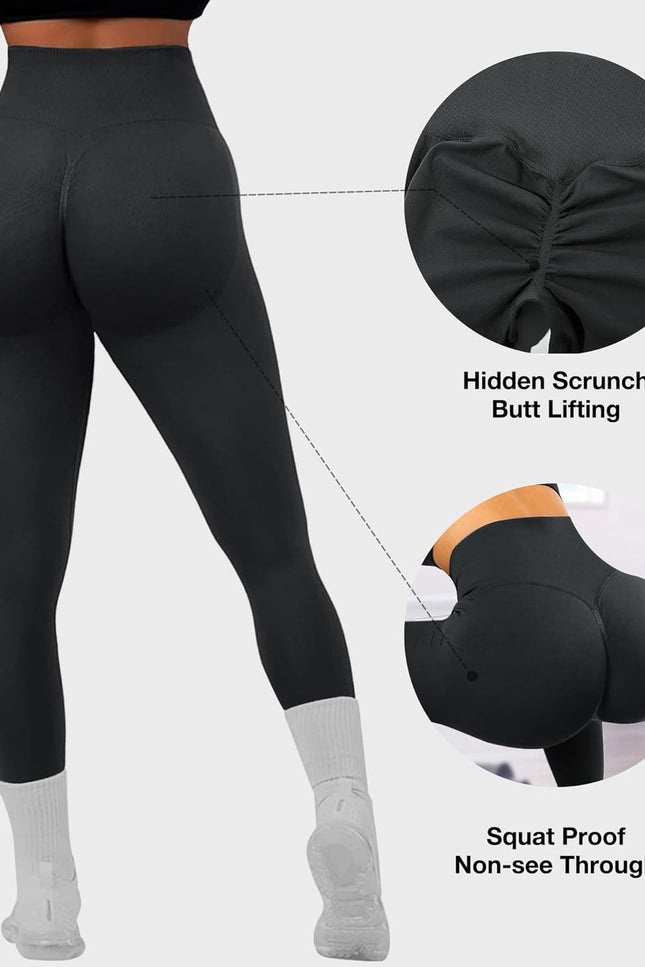 JGS1996 Hidden Scrunch Butt Lifting Leggings for Women Tummy Control High Waiste