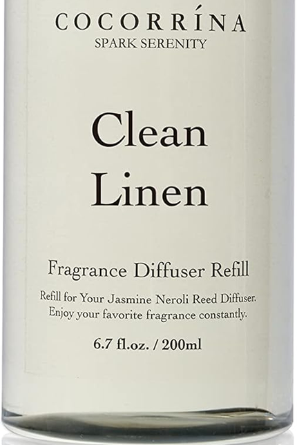 Clean Linen Scented Reed Diffuser Oil with 8 Sticks Fragrance for Bedroom, Bathr
