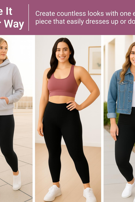 SATINA High Waisted Leggings for Women - Comfortable and Stretchy in Versatile S
