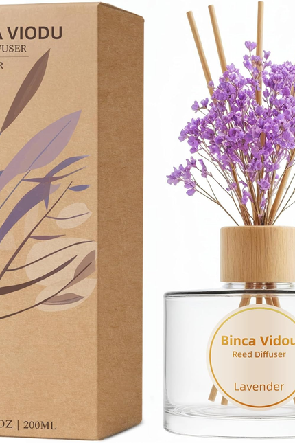 Reed Diffuser, Binca Vidou Lavender Reed Oil Diffusers Set for Office Decor Bedr