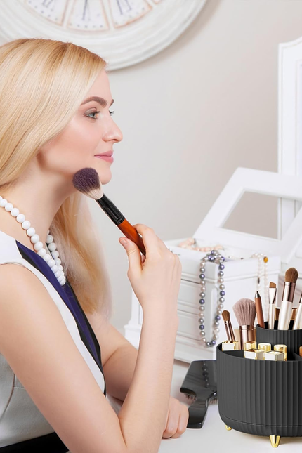 Makeup Brush Holder Organizer,360° Rotating Makeup Brush Organizer,5 Slot Make u
