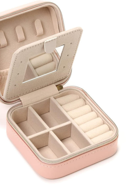 Plush Velvet Travel Jewelry Case Organizer, Small Travel Jewelry Box,Portable Je