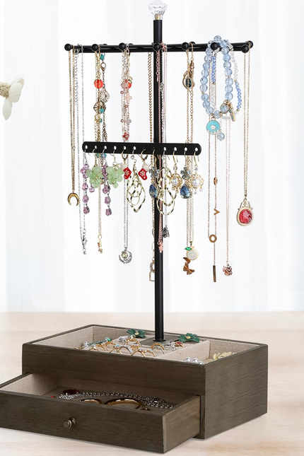 Jewelry Tree Stand Organizer 3In1 Necklace Organizer Display Bracelet Earrings a