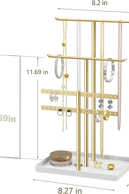 Jewelry Stand Holder Organizer: 14.5" Sturdy Hanger for 80 Pcs Jewelry, Gift for