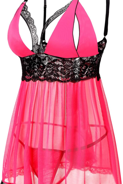 Women plus Size Lingerie Set Sexy Lace Babydoll Lingerie Dress Chemise Sleepwear