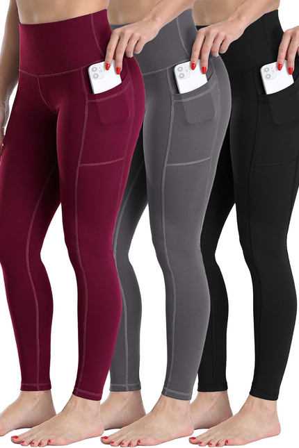 CHRLEISURE Fleece Lined Leggings Women with Pockets - Winter Warm Thermal Thick 