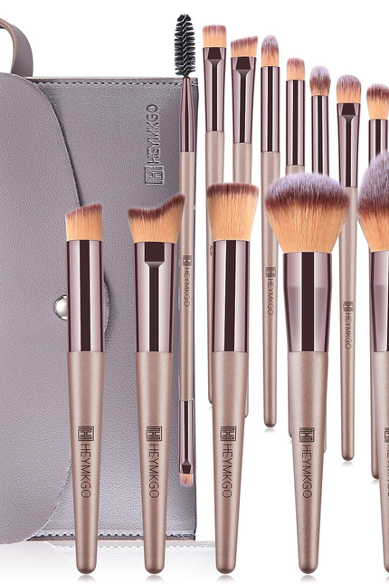 Makeup Brushes Set, HEYMKGO Portable Makeup Brush Set Professional Champagne Gol