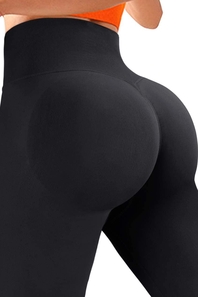 RXRXCOCO Womens High Waist Tummy Control Leggings Ruched Butt Lift Yoga Pants Wo