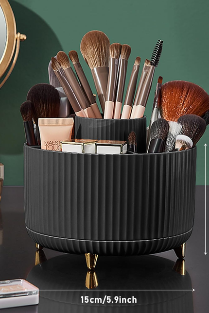 Makeup Brush Holder Organizer,360° Rotating Makeup Brush Organizer,5 Slot Make u
