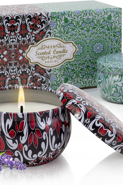 2 Pack Scented Candles, 2.5 Oz Aromatherapy Candles for Home Scented, Natural So