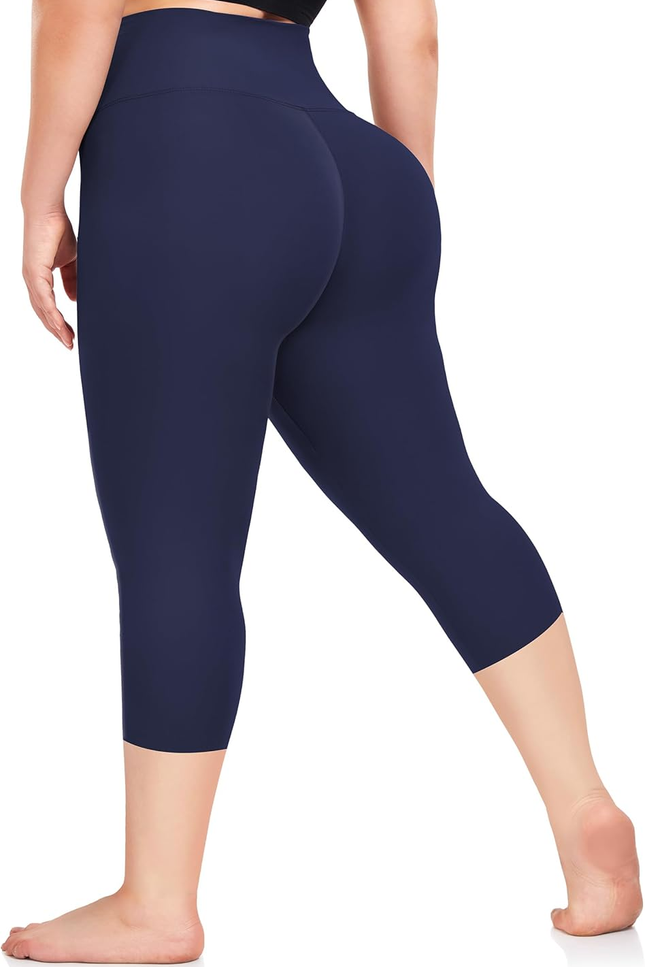 Plus Size Capri Leggings – High Waist Tummy Control Yoga Pants XL-4XL Stretchy