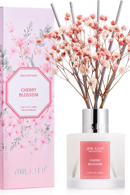 Airkeep Reed Diffuser Set,3.38 Fl Oz (100 Ml) - Clean Linen Oil Diffusers with 8