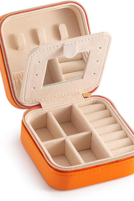 Plush Velvet Travel Jewelry Case Organizer, Small Travel Jewelry Box,Portable Je
