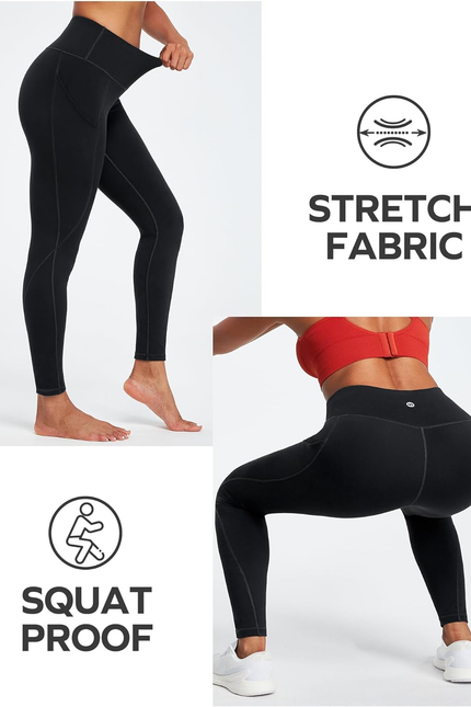 Ewedoos Leggings with Pockets for Women High Waisted Athletic Workout Compressio