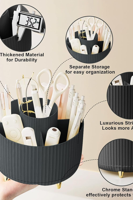 Makeup Brush Holder Organizer,360° Rotating Makeup Brush Organizer,5 Slot Make u