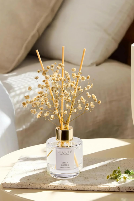 Reed Diffuser Set of 3,Clean Cotton White Jasmine White Tea Oil Reed Diffusers f
