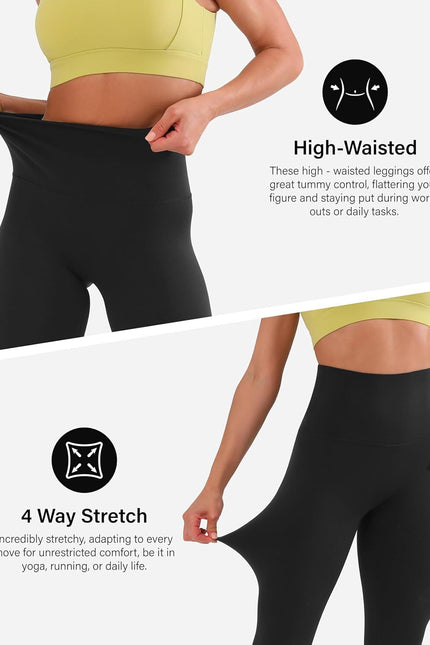 CHARMKING High Waisted Leggings for Women Soft Tummy Control Yoga Pants Workout