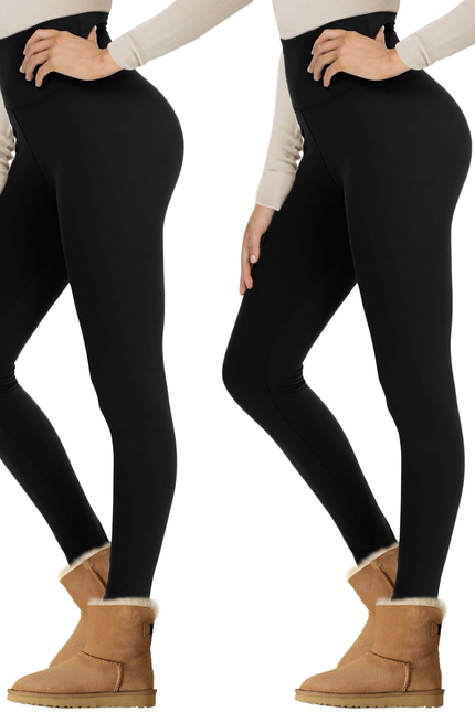 Nexiepoch Fleece Lined Leggings Women - High Waisted Winter Yoga Pants Tummy Con