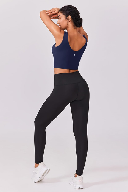 Sports Bras for Women Built in Bras Padded Yoga Bra V Neck Longline Workout Tank