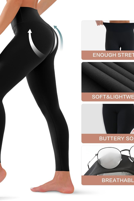 High Waisted Leggings for Women Soft Tummy Control Pants Non See through Workout