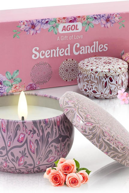 3 Pack Scented Candles Gift, 2.5 Oz Aromatherapy Candles for Home Scented, Natur