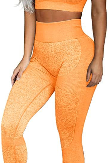 OLCHEE Women’S Workout Sets 2 Piece - Seamless Yoga Leggings and Cross-Strap Spo