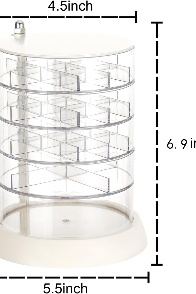 360 Degree Rotating Jewelry Box for Girls,Small Jewelry Organizer Box and Earrin