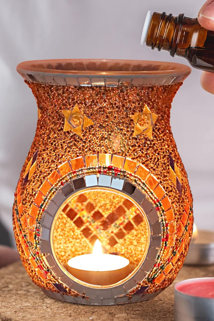 Essential Oil Burner, Incense Aromatherapy Oil Diffuser, Fragrance Warmer, Mosai