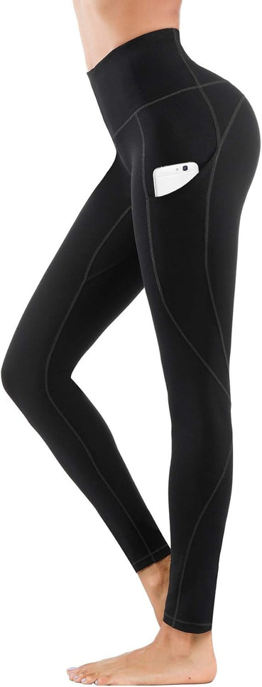 Lingswallow High Waist Yoga Pants - Yoga Pants with Pockets Tummy Control, 4 Way
