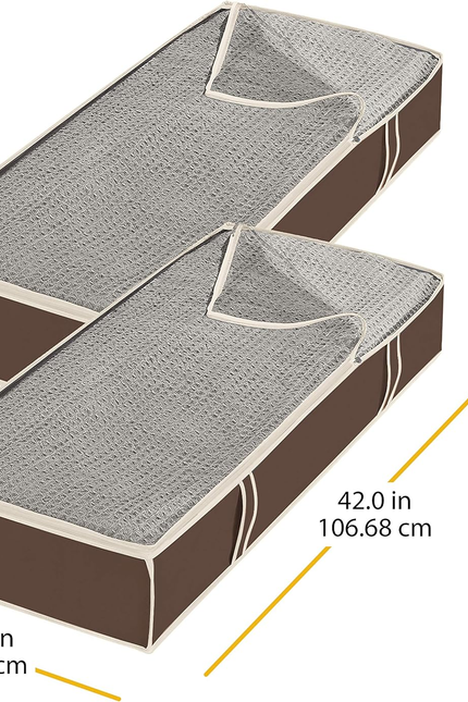 Zippered Underbed Bags Java Set of 2 Pieces
