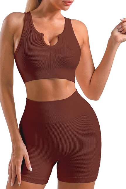 Women’S Yoga Outfits 2 Piece Set Workout Tracksuits Sports Bra High Waist Leggin