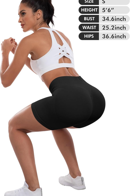 Workout Gym Shorts Women, High Waisted Seamless Butt Lifting Scrunch Butt Sports