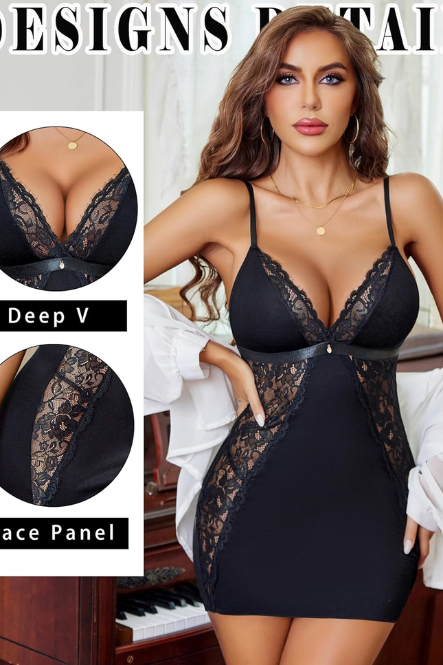 Avidlove Women'S Lingerie Lace Sleepwear Dress Sexy Nightgowns Soft Chemise Slip