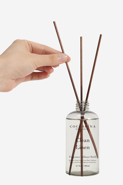 Clean Linen Scented Reed Diffuser Oil with 8 Sticks Fragrance for Bedroom, Bathr