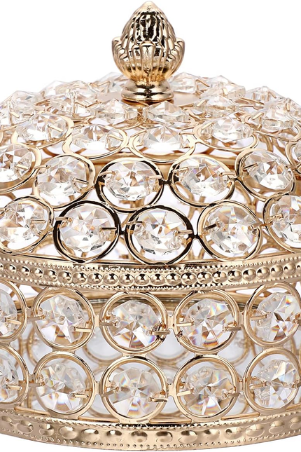 Crystal Mirrored Jewelry Box Jewelry Trinket Organizer Box Home Decor Ring Earri